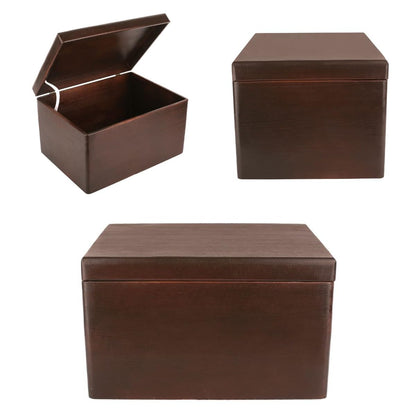 Creative Deco XXL Brown Large Wooden Box with Lid | 40x30x24 cm (+/-1cm) | Wood Chest Memory Box Baby Wooden Box with Lid Christmas Box | For Documents, Tools| RAW, UNSANDED