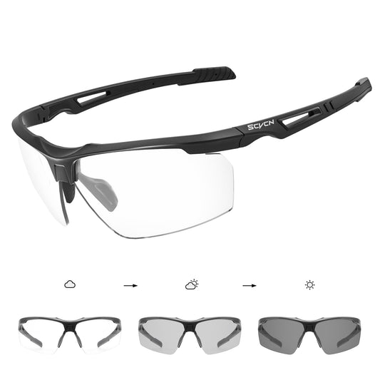SCVCN Photochromic Self-tinting Cycling Glasses Men Women Sports Sunglasses Clear Cycling MTB Glasses Running Volleyball Tennis Driving Fishing Softball Mountain Climbing Golf Hiking 04