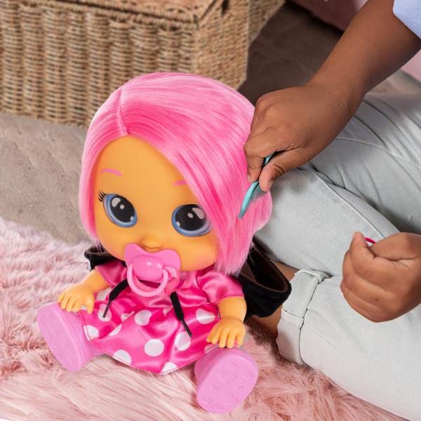 CRY BABIES Dressy Minnie is an interactive doll that cries real tears, with hair to style, clothes to change, and accessories to play with - a toy and gift for boys.