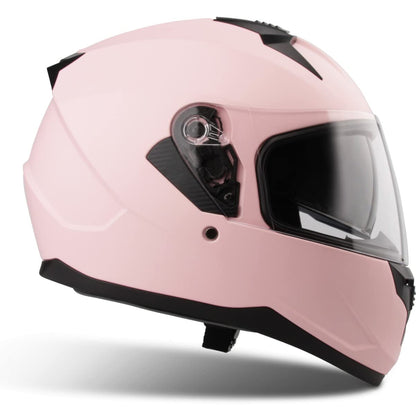 VINZ Kennet Full-Face Helmet with Sun Visor | Motorcycle Helmet Full-Face | ECE 22.06 Certified | for Women | Available in Sizes XS-XXL - Matte Pink