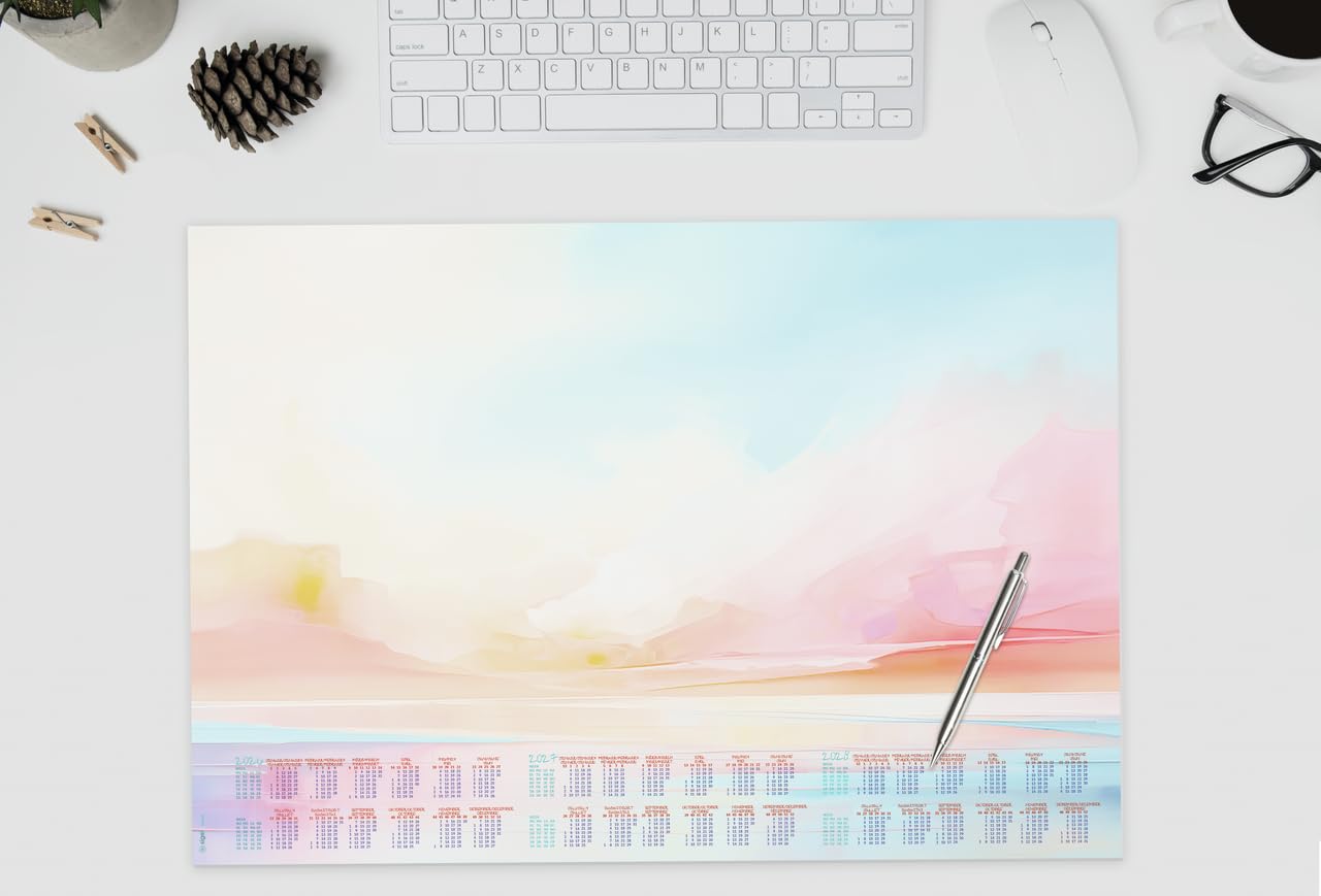 SIGEL H6313 Paper Desk Pad A2, Calendar 2026 - 2028, 30 Sheets, Writing Pad made from sustainable paper