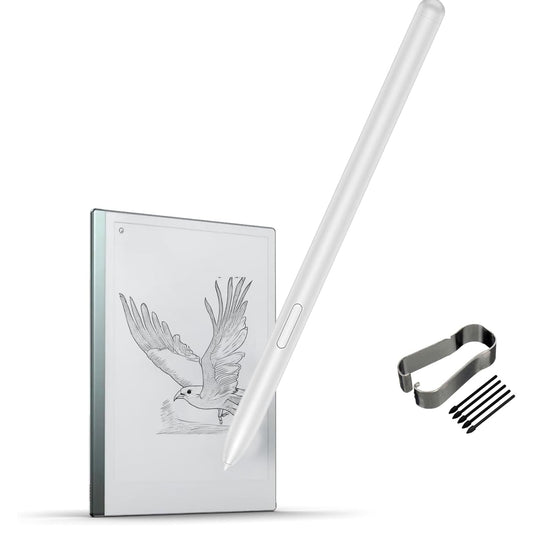 Marker pen, compatible with Remarkable 2 tablet notebooks, Marker Plus with integrated eraser function, no charging required, digital experience with free pen tips/feathers (beige)