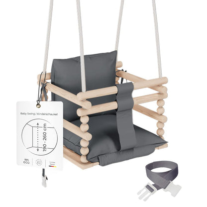 MAMOI® Baby Swing, Indoor Swing, Wooden Swing for Baby and Kids, Children's Swing, Wooden Swings, Toddler Swing for Nursery and Door Frame, 3 in 1.