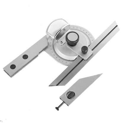 Protractor with adjustable arm 0-360°, universal angle gauge with adjustable leg, high-precision angle measuring ruler for measuring internal and external angles in machining.