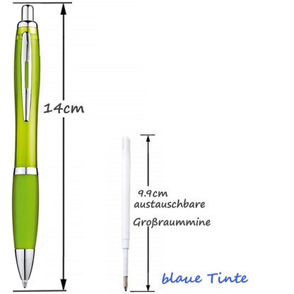 Libetui Set 50 pieces ballpoint pens ergonomic pens Light Green non-slip grip zone Large-capacity ink Blue Retractable ballpoint pen Pen office household practice pens Light Green