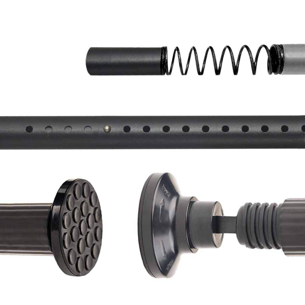WHITNEY Extra Long Curtain Rod, No Drilling Required. Extendable Stainless Steel Curtain Rod for large windows, shower rooms, cabinets. 92-127cm.