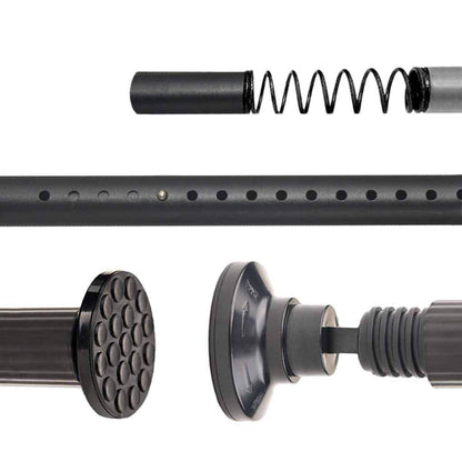 WHITNEY Extra Long Curtain Rod, No Drilling Required. Extendable Stainless Steel Curtain Rod for large windows, shower rooms, cabinets. 92-127cm.