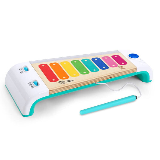 Baby Einstein Hape Magic Touch Xylophone, wooden musical toy for toddlers, 2 play modes, over 30 melodies, lights and volume control, for ages 12 months +