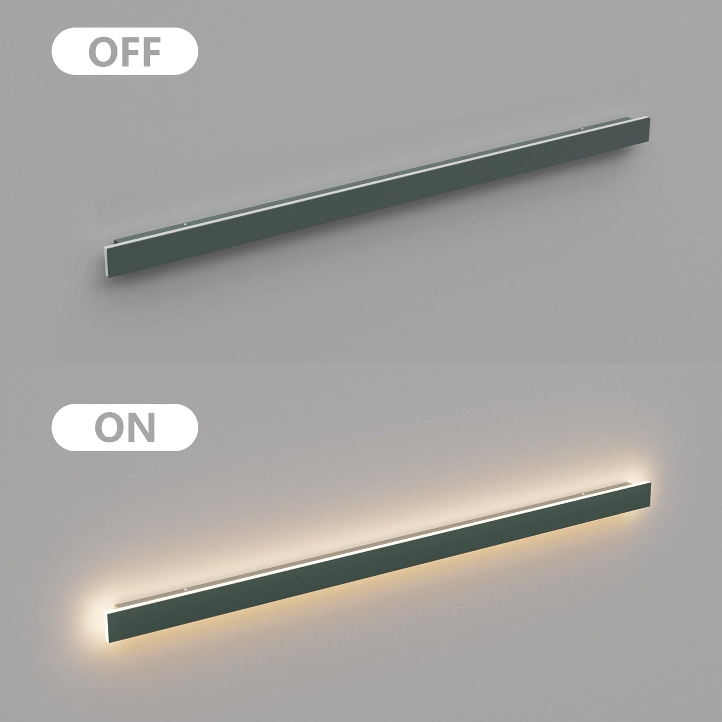 Klighten LED Long Wall Light, Anthracite Outdoor/Indoor Wall Lamp IP65, Outdoor Wall Lights 45W/150cm, Outdoor Light Iron Acrylic, Outdoor Lamp for Gardens Terraces Bedrooms, Warm Light 3000K