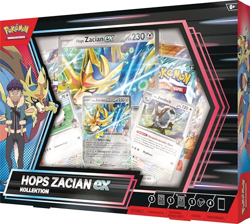 Pokémon Trading Card Game: Hops Zacian-ex Collection (3 holographic promo cards, 1 oversized holographic card & 4 booster packs)