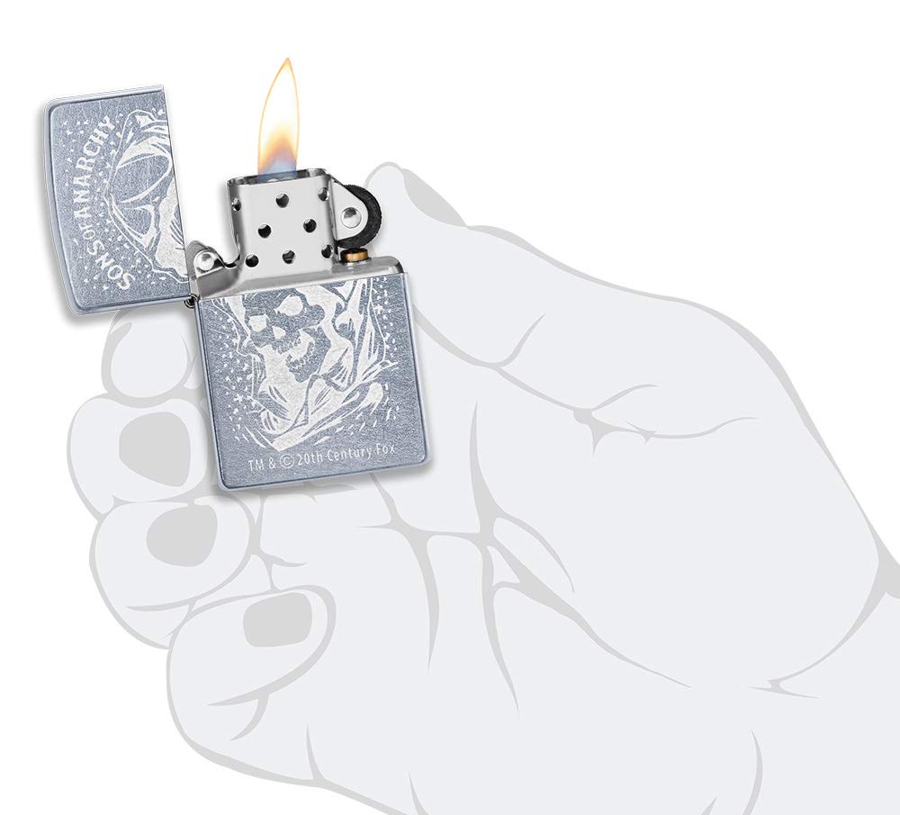 ZIPPO – Storm lighter, Sons of Anarchy Skull, Lustre, Street Chrome, refillable, in high quality gift box