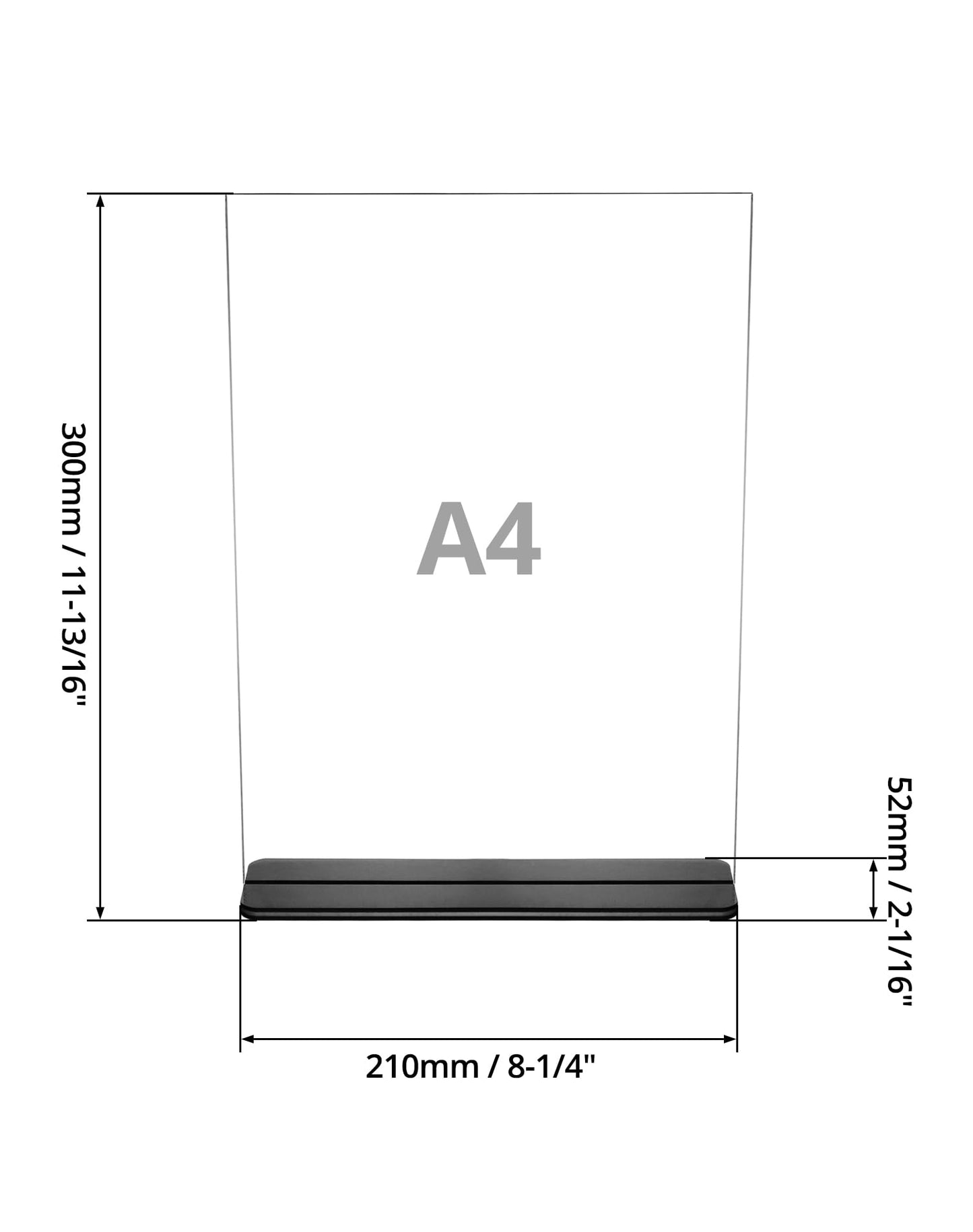 QWORK® 6 Piece A4 Acrylic Tabletop Sign Holders with Solid Base, Double-sided Acrylic Display Stand for Office, Restaurant, Cafe, Shop, Wedding.