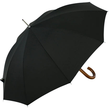 iX-brella men's automatic umbrella with genuine wood crook handle in black