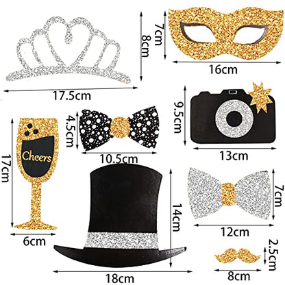 30 pieces of photo props for birthday, bachelorette party, wedding photo booth props, New Year's party props, party props, wedding decorations for reception.