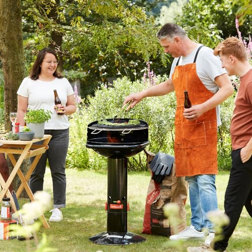 Barbecook Loewy 50 charcoal grill with windscreen, BBQ for 10 people, black, 51.5x56x99cm