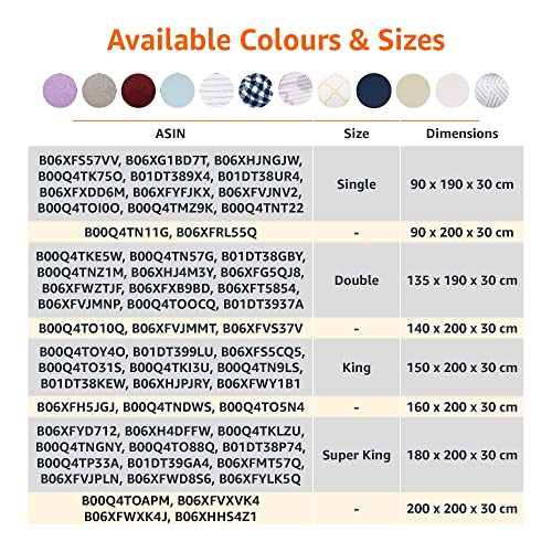 Amazon Basics Fitted Sheet, Microfiber, Cream, 135 x 190 x 30 cm