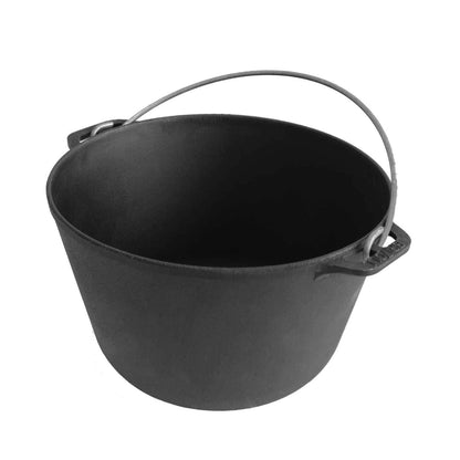 4BIG.fun Kazan 6L made of cast iron with handle and cast iron lid | Swivel pot camping pot goulash kettle | Cast Iron KETTLE Tatar Kasan | Braising pan Asia WOK | Lid outdoor BBQ camping storage pot