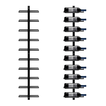 Yaheetech wine rack bottle holder storage shelf for wall made of metal 10 bottles, Black
