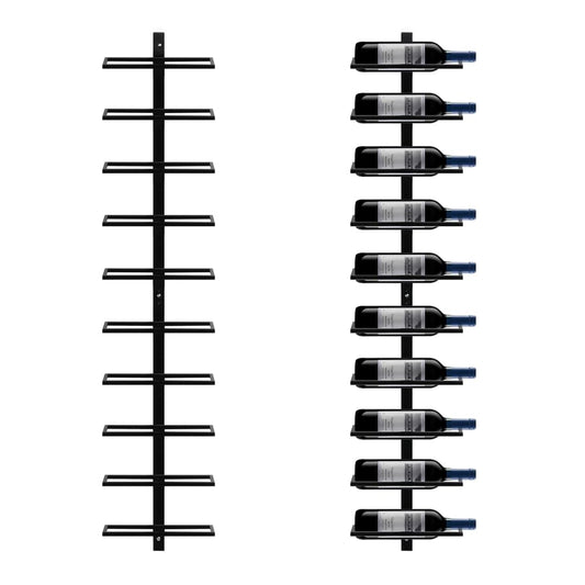 Yaheetech wine rack bottle holder storage shelf for wall made of metal 10 bottles, Black