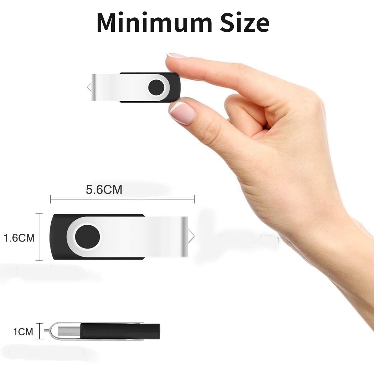 USB Sticks 8GB 10 Pack, AreTop USB 2.0 8GB 10 Pack 360 Degree USB Stick High Speed Data Storage Memory Stick (Black)