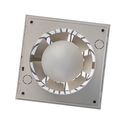 EUROPLAST Ø 150mm bathroom fan with humidity sensor and timer. Quiet plastic ventilator in silver.