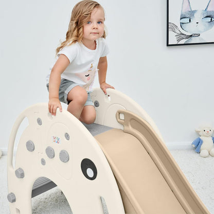 Baby Vivo Kids Slide Children Slide Garden Slide Toddler Slide Plastic Elephant rounded corners & edges for Indoor & Outdoor in Coffee/Brown