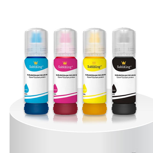 Sublimation ink with universal adapter for all EcoTank printers | Replaces Epson No. 101, 102, 103, 104, 105, 106, etc.