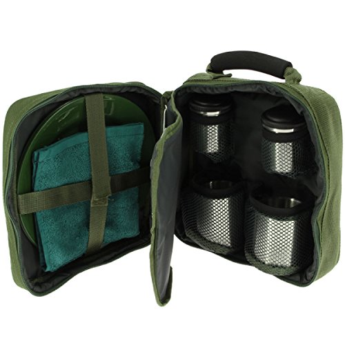 13-piece Deluxe G8DS® camping cookware, cups, and utensils for 2 people. Cookware camping utensil set for survival outdoor use.