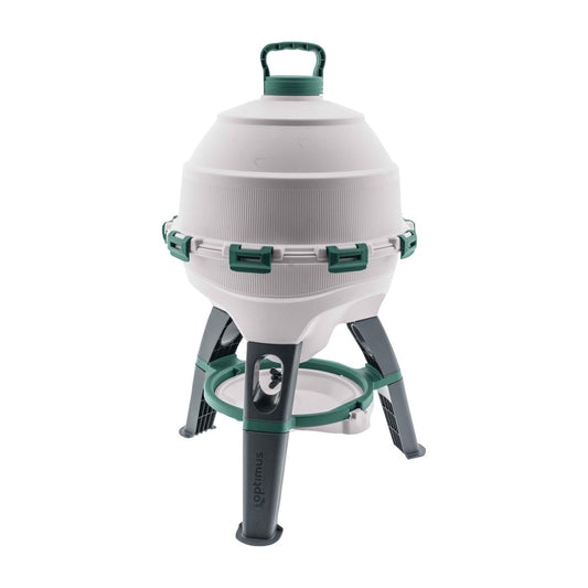 Chicken drinker Optimus 25 L for up to 25 chickens, including spare drinking bowl, Two-part water tank - Poultry drinker - Automatic chicken drinker - Chicken water dispenser - Drinker for chickens - Chicken accessories