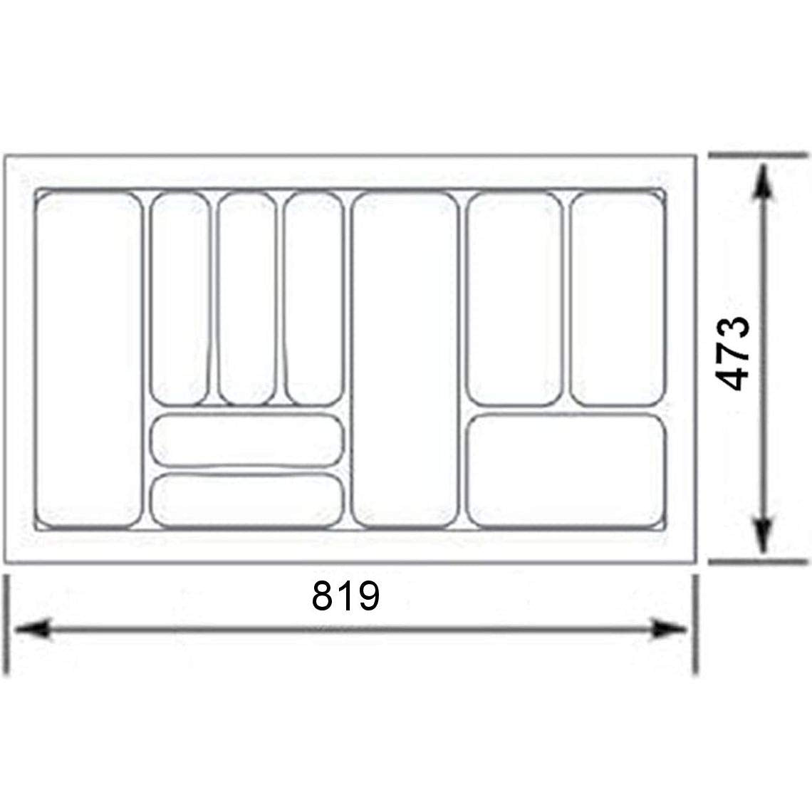 Orga-Box cutlery insert I cutlery tray 817 x 474 mm for Tandembox + ModernBox in 90cm cabinet.