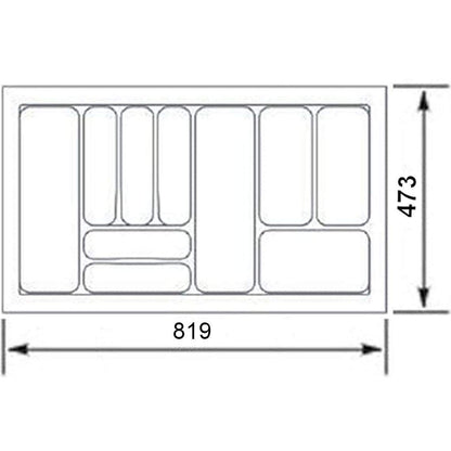 Orga-Box cutlery insert I cutlery tray 817 x 474 mm for Tandembox + ModernBox in 90cm cabinet.