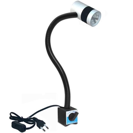 Wucgea lathe machine LED light with magnetic base - machine lamp 12W 110V-220V 1500 lumens work light with magnetic flexible waterproof gooseneck arm for CNC workbench craftsmanship sewing machine