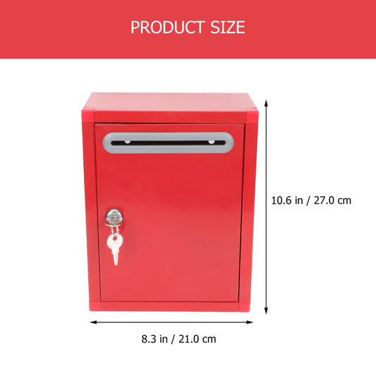 GANAZONO Stainless Steel Love Box. Office Mailboxes Complaint Box. Charity Box. Ballot Box Collection Box Mailbox with Lock Love Box Donation Box Ballot Box Stainless Steel red