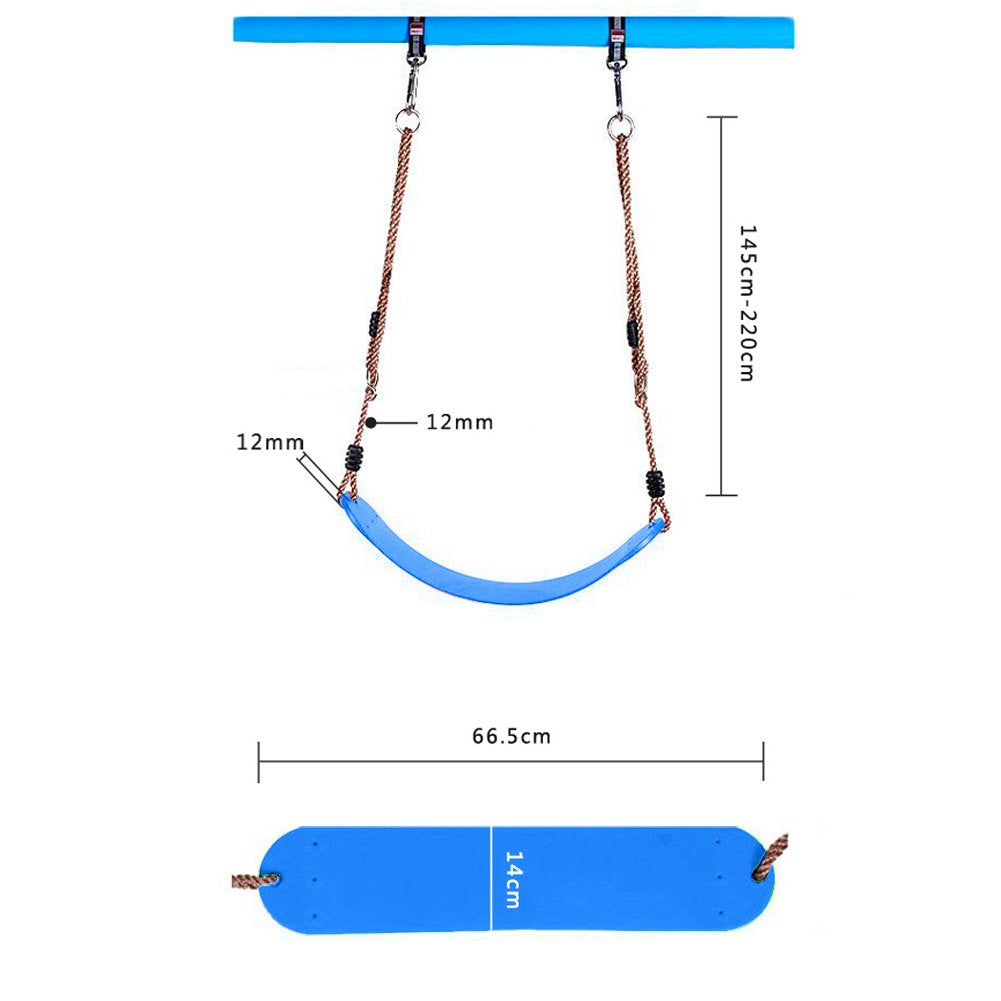 EXTSUD Swing Set Outdoor, Elastic Children's Swing Eva Soft Board U-Swing Board Swing Seat Swing Board Garden Toy Kids, Blue