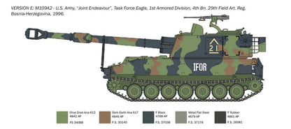 Italeri 6589 6589S 1:35 M-109/A2-A3G Howitzer - realistic replica model kit, plastic construction kit, hobby, glue, unassembled, unpainted, green (IT6589)