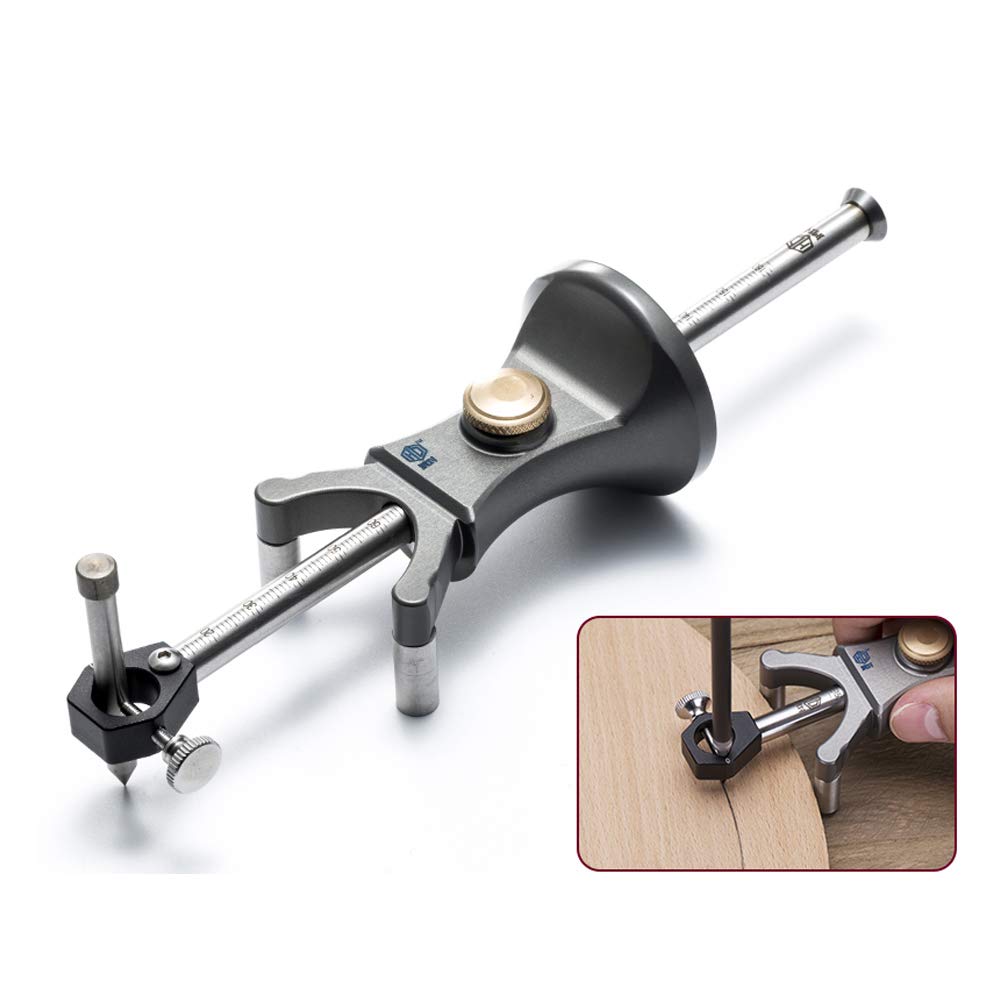 Vislone scribing tool, DIY wood dual-purpose scribing tool for drawing lines and arcs, multifunctional aluminum alloy scribe tool (Type 1)