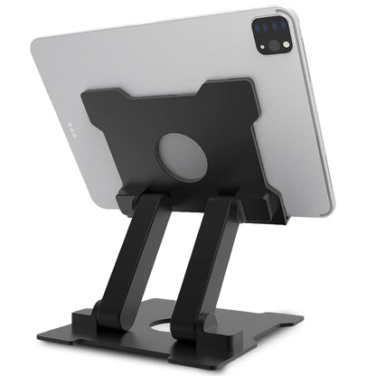 AJ Adjustable Aluminum Tablet Stand Tablet Holder Compatible with iPad Pro Air Mini 11 12.9 iPhone 15 Huawei MatePad Galaxy Tab up to 13.5 inches - Black