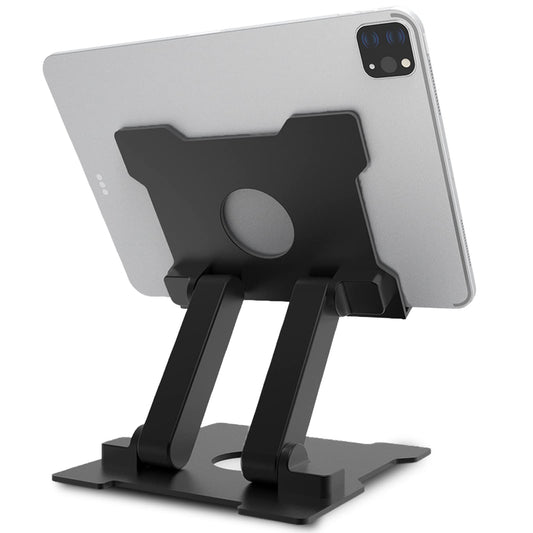 AJ Adjustable Aluminum Tablet Stand Tablet Holder Compatible with iPad Pro Air Mini 11 12.9 iPhone 15 Huawei MatePad Galaxy Tab up to 13.5 inches - Black