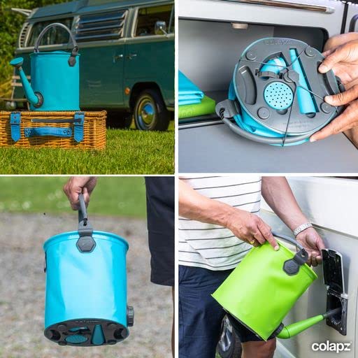 Collapsible folding watering can & bucket for fresh water - BPA free, portable for camping, tent, festival, motorhome & caravan - Convenient outdoor water jug for garden and travel - Grey