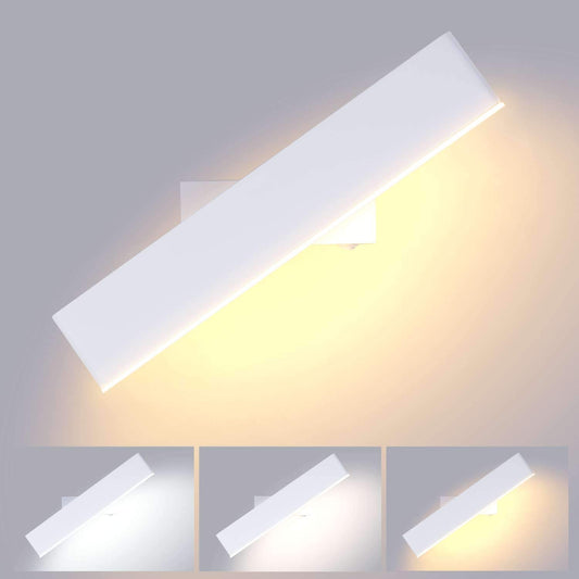 Lightsjoy LED Wall Light Indoor Modern Wall Lamp Hallway Wall Lighting 3 Color Temperatures with Switch 350° for Living Room Bedroom Kids Room etc. White