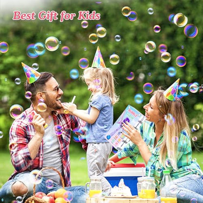 Bombble Fairy Bubble Wand, Electronic Bubble Machine Kids Wand 5000+ Bubbles/Min with Bubble Solution/LED, Bubble Toy Birthday Gift for Girls & Boys 345678