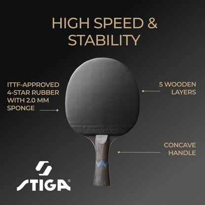 STIGA Royal Crystal Table Tennis Racket - High-speed racket with ITTF-approved STAR 4 rubber, 2.0mm sponge, and Crystal Technology - Perfect for fast and precise ping pong games.