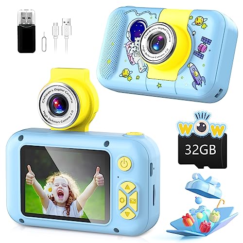 ARNSSIEN Kids Camera - Selfie Digital Camera for 3-10 year old girls and boys, 2.4in display, 180° flip lens, gift and toy.