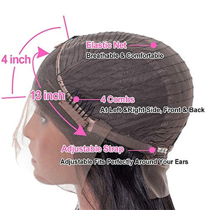 28 inch 13x4 Body Wave Transparent Lace Front Wigs made with 100% Human Hair and 180% Density. These MSGEM Body Wave HD Lace Front Wigs are designed for Black Women using Brazilian Virgin Human Hair. The Natural Color wigs come Pre Plucked with Baby Hair.