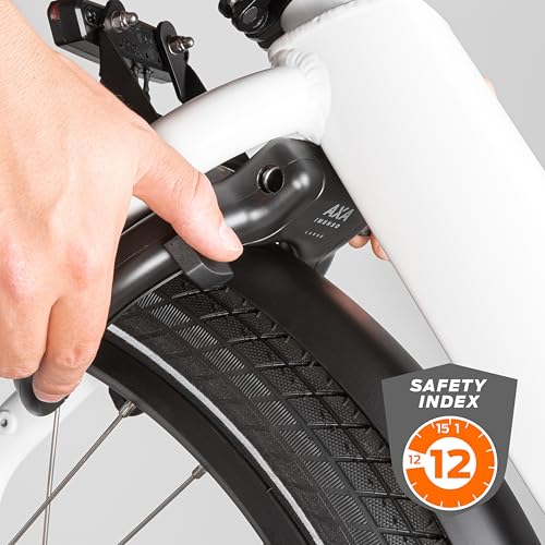 AXA Imenso Large Retractable, bicycle frame lock, removable key, 75 mm wide opening, security level 12, compatible with plug-in chain, black