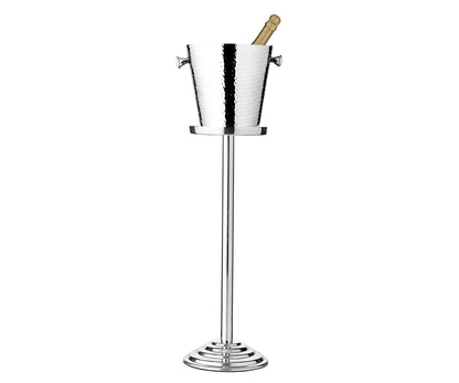 EDZARD Champagne Cooler Valencia, hammered, with stand, stainless steel, with handles, for 1 bottle - beverage cooler, bottle cooler, wine cooler, champagne cooler, ice bucket