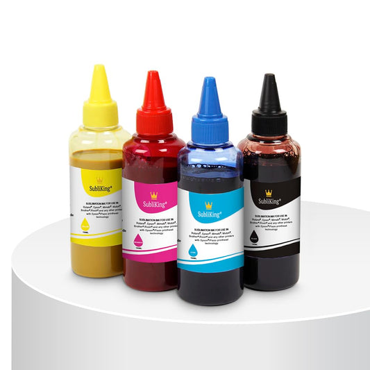 4x 100ml SubliKing® Sublimation Ink (CMYK set) for Epson, Ricoh, & Sawgrass.