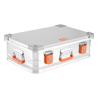 Aluminum box Aluminum case lockable E39 - Premium aluminum storage box 39 liters - Lid with aluminum die-cast stacking corners and rubber seal - including locks