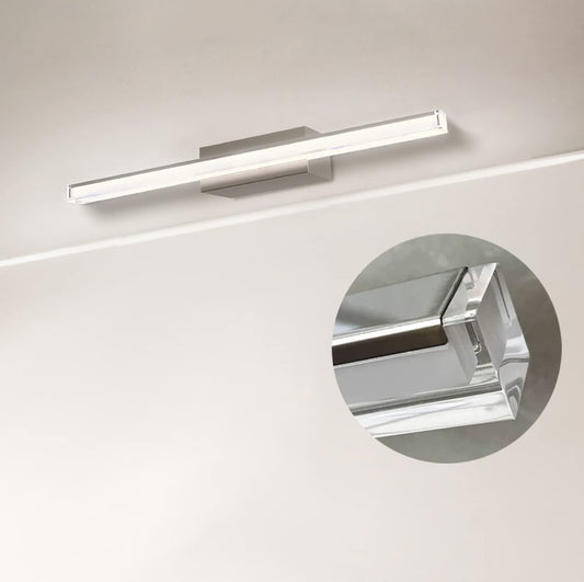 DILUMEN Bathroom Lamp Wall 40cm, stainless steel, crystal acrylic, Bathroom Wall Lamp Led 9w 1100lm Neutral White 4000K, Wall Bathroom Lamp, Mirror Light Modern IP44 Waterproof.