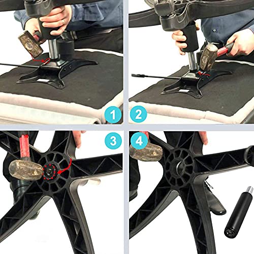 ZREBZYR gas spring office chair up to 200kg load capacity, gas spring gas lift for office chair for stool and swivel chair, TüV, GS and LGA tested, 190 (black, 190)